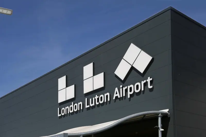 London Luton airport sign LTN United Kingdom