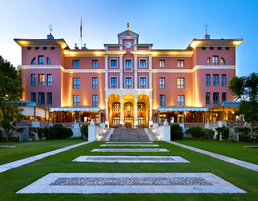 Fron view at night luxury hotel 5 stars Anantara Villa Padierna in Marbella Malaga
